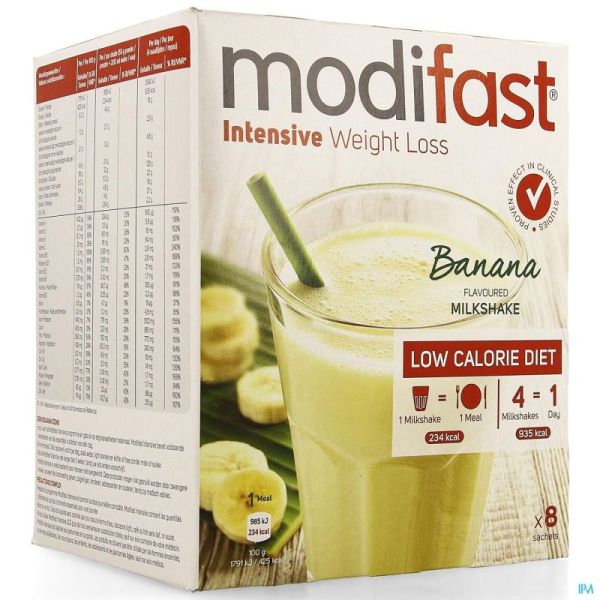 Modifast Intensive Banana Flavour. Milkshake 8x55g