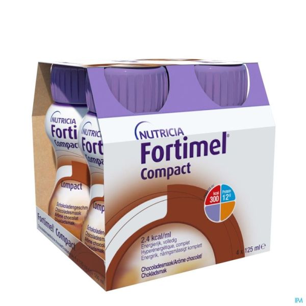 Fortimel Compact Chocolat Bouteilles 4x125 ml