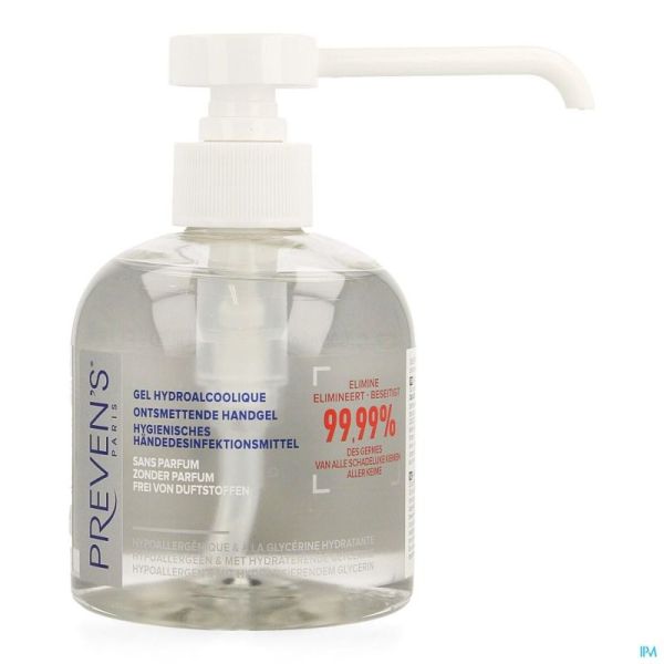 Preven's gel mains hydro alcool.  fl 300ml + pompe