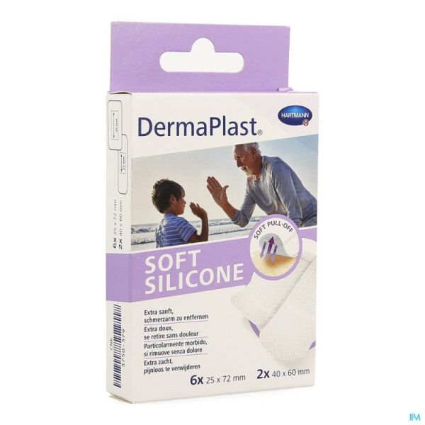 Dermaplast soft silicone 25x72mm 6/40x60mm 2