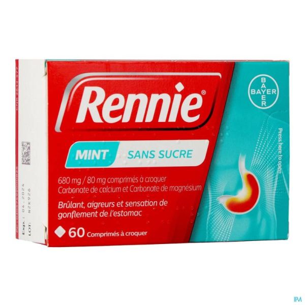 Rennie sans sucre pastilles  60